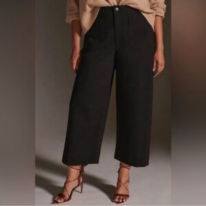 Anthropologie Black Wide-Leg Pants